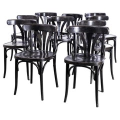 1970s Dark Ebonized Bentwood Dining Chair, Set of Ten