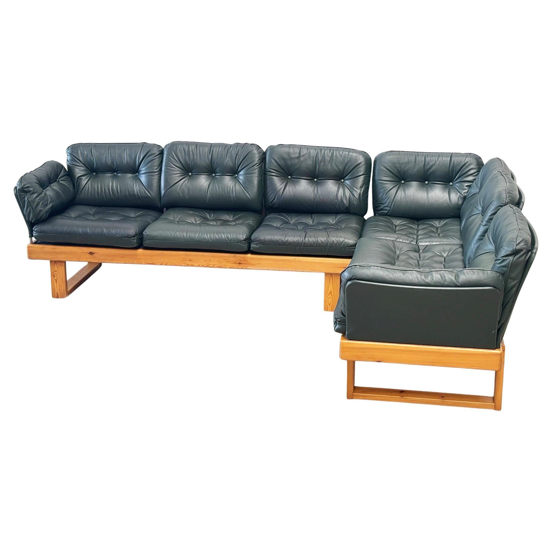 Panchina angolare tedesca verde scuro degli anni 
70 in vendita