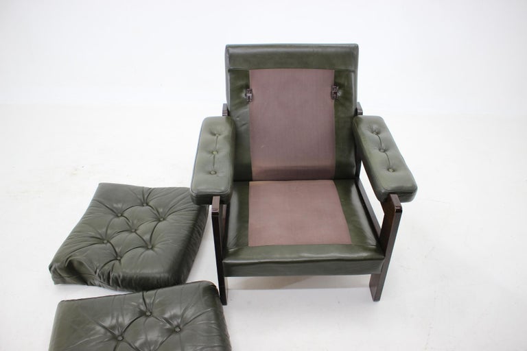 1970s Dark Green Leather Armchair, Denmark For Sale at 1stDibs