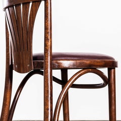 1970’s Dark Honey Fan Back Upholstered Dining Chairs