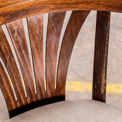 Chaises de salle à manger à dossier en éventail miel foncé des années 1970