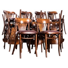 1970’s Dark Honey Fan Back Upholstered Dining Chairs