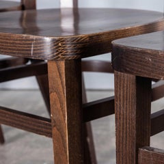 1970's Dark Walnut Deep Back Dining Chairs By Ton