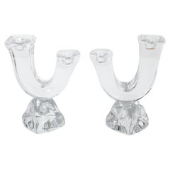 Portavelas de cristal Daum France de los años 70