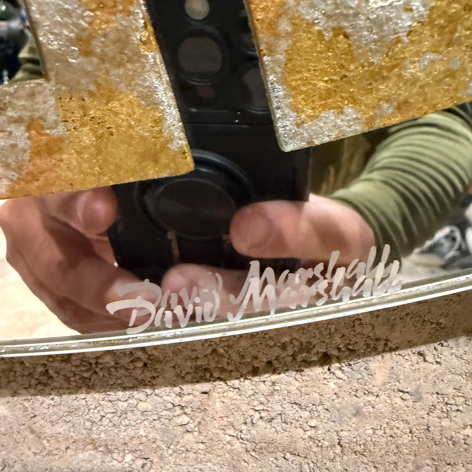 Glass 1970s David Marshall Circular Wall Mirror Églomisé Neoclassical Revival For Sale