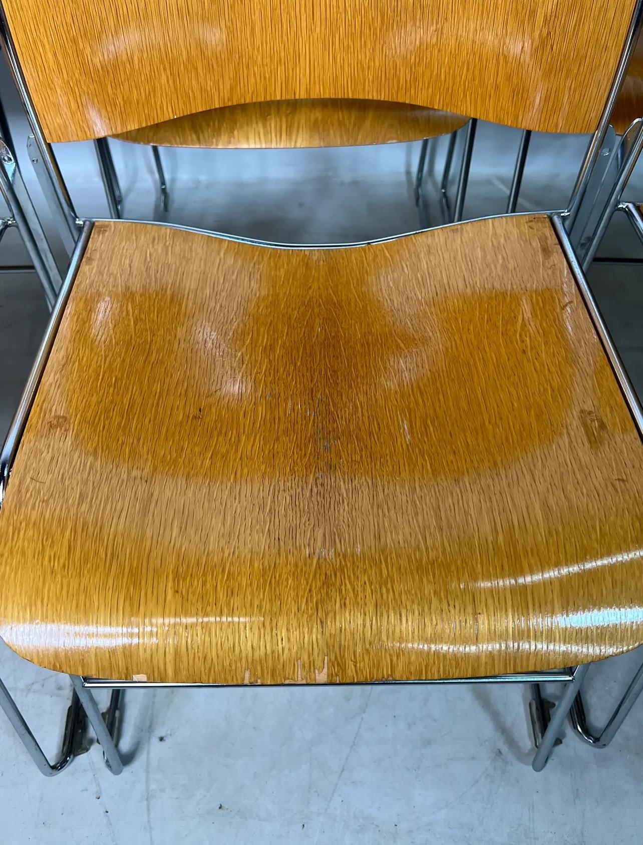 1970er David Rowland 40/4 Stapelbarer Stuhl aus Bugholz 109 verfügbar im Angebot 3