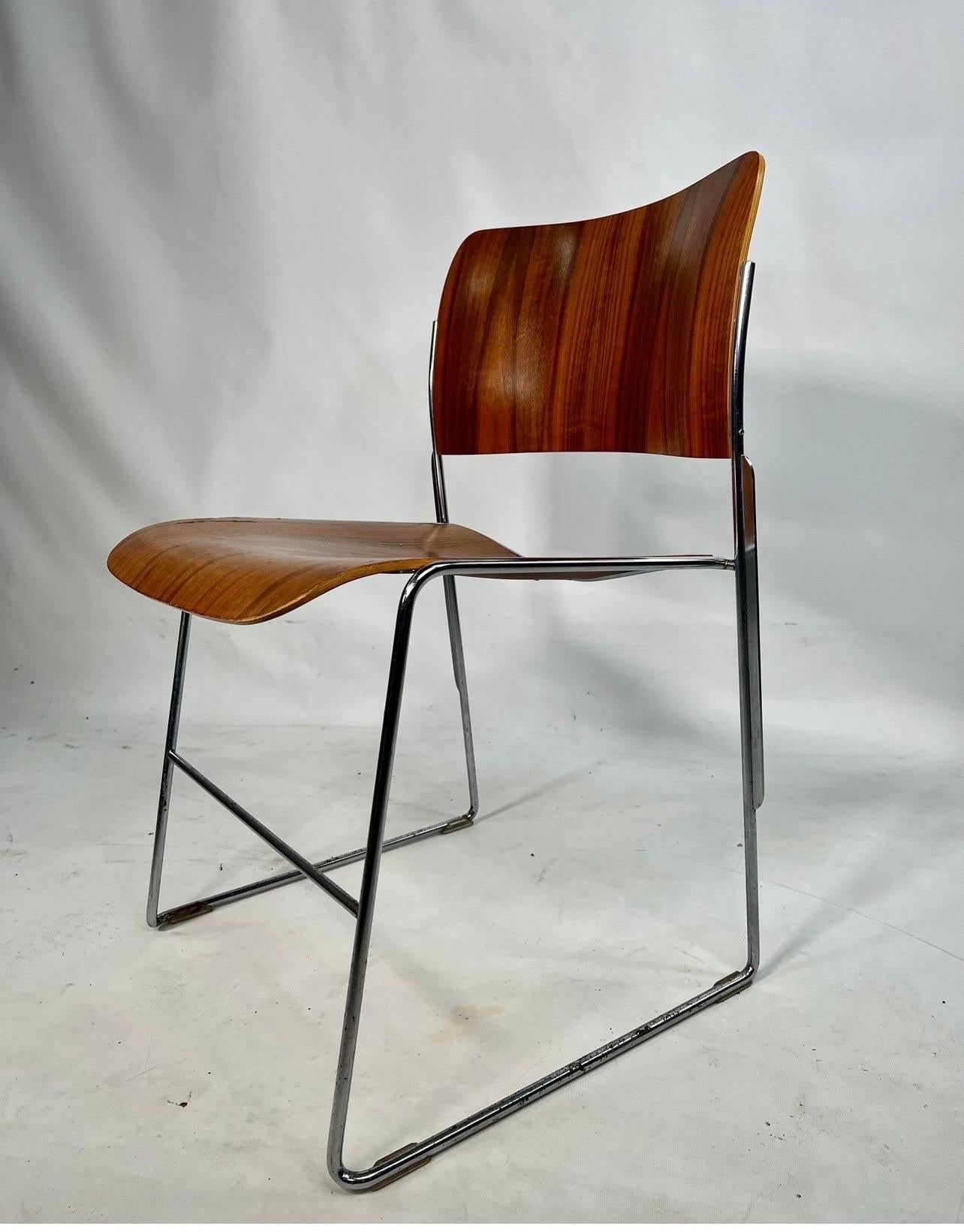1970s David Rowland Bentwood Stackable Dining Chair 6