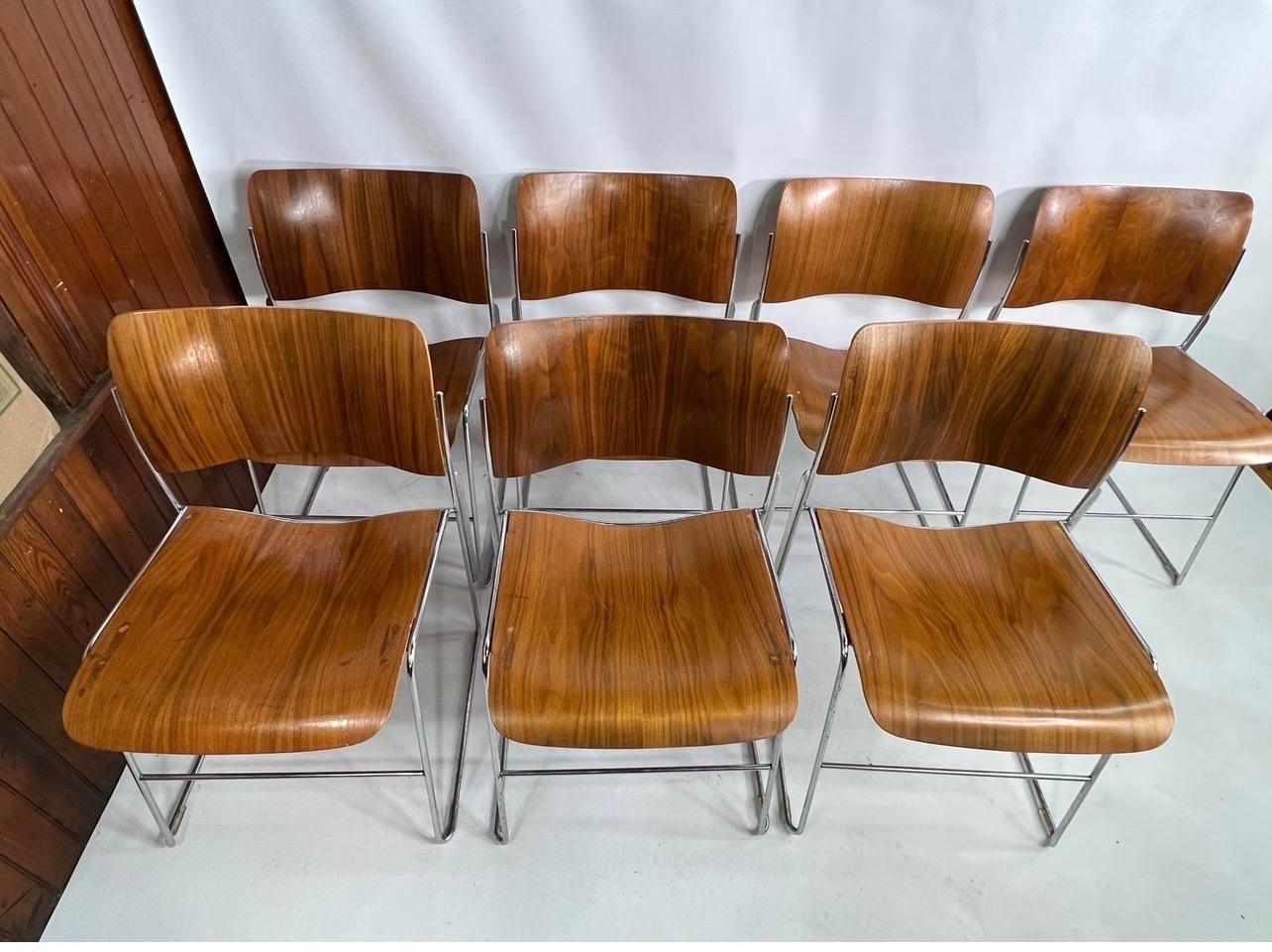 North American 1970s David Rowland Bentwood Stackable Dining Chair