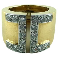 1970s Bague David Webb en or jaune, platine et diamants