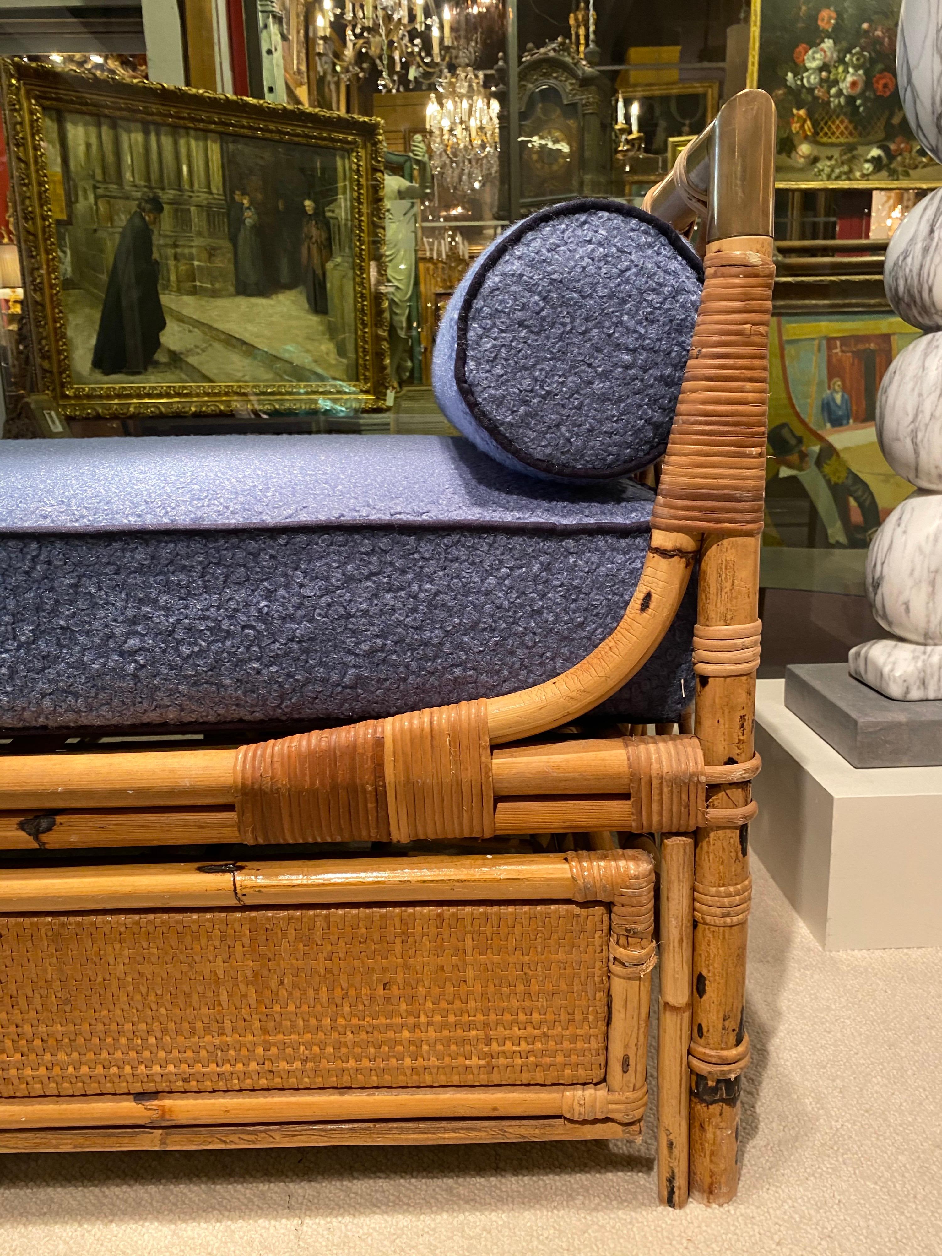 1970s Daybed in Bamboo and Brass Details 6