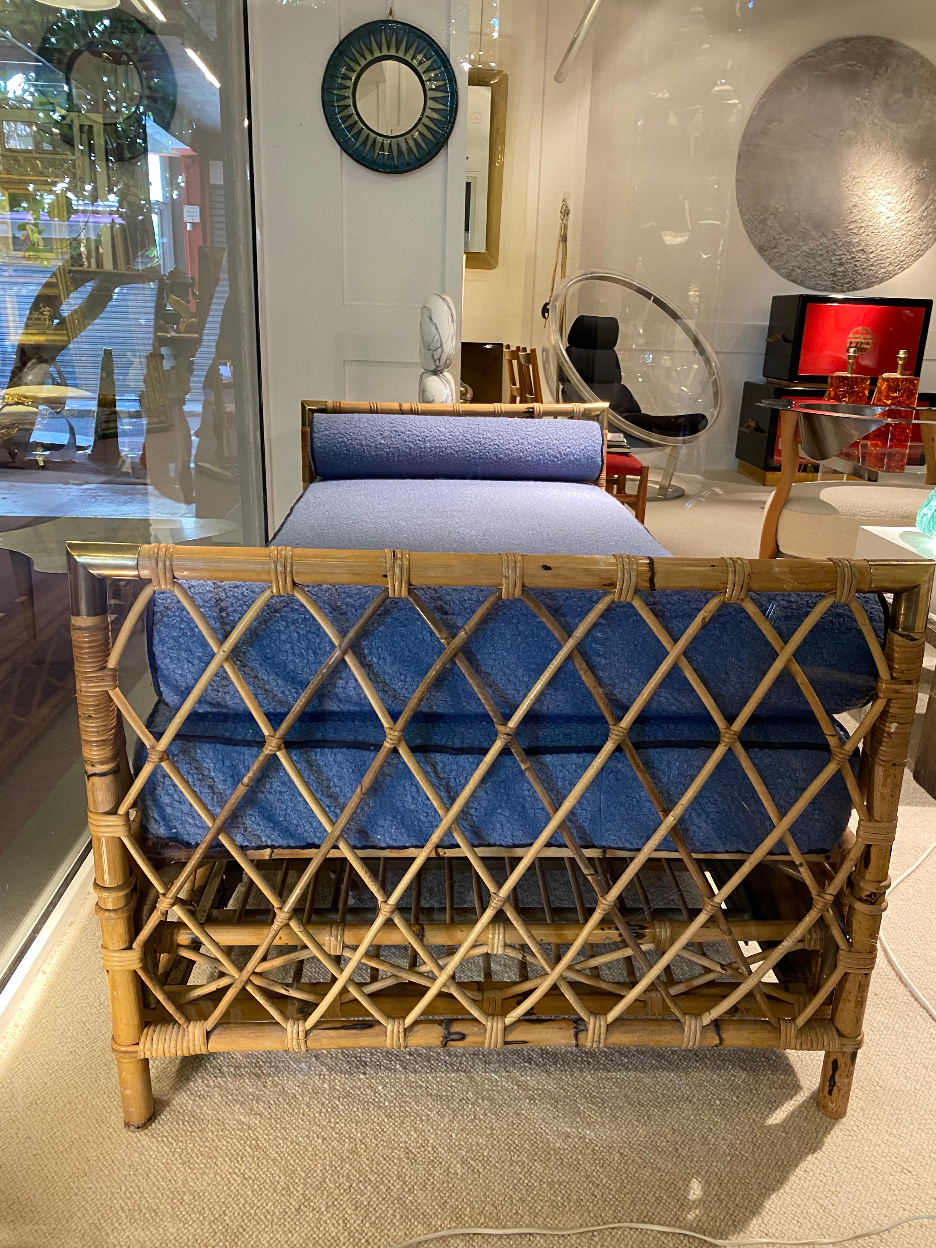 1970s Daybed in Bamboo and Brass Details 3