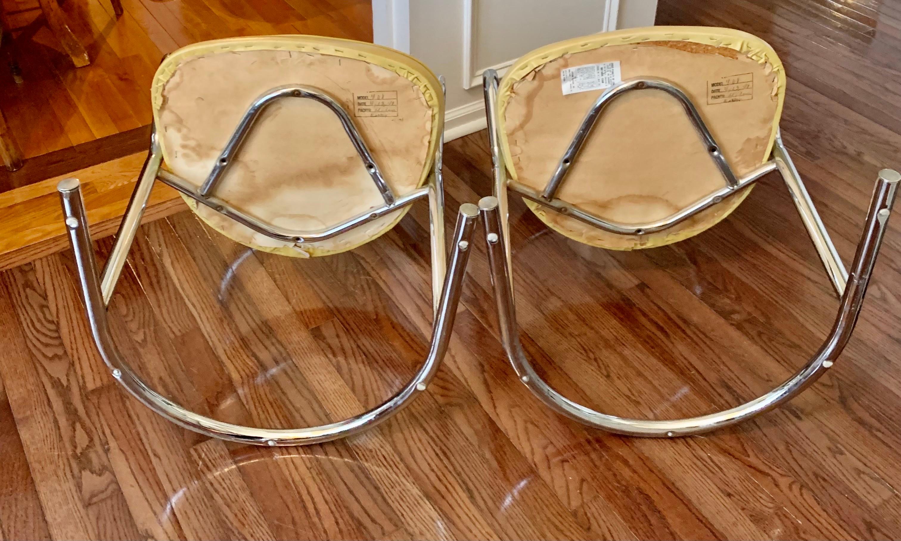 North American 1970's Daystrom Cantilever Chairs, a Pair For Sale