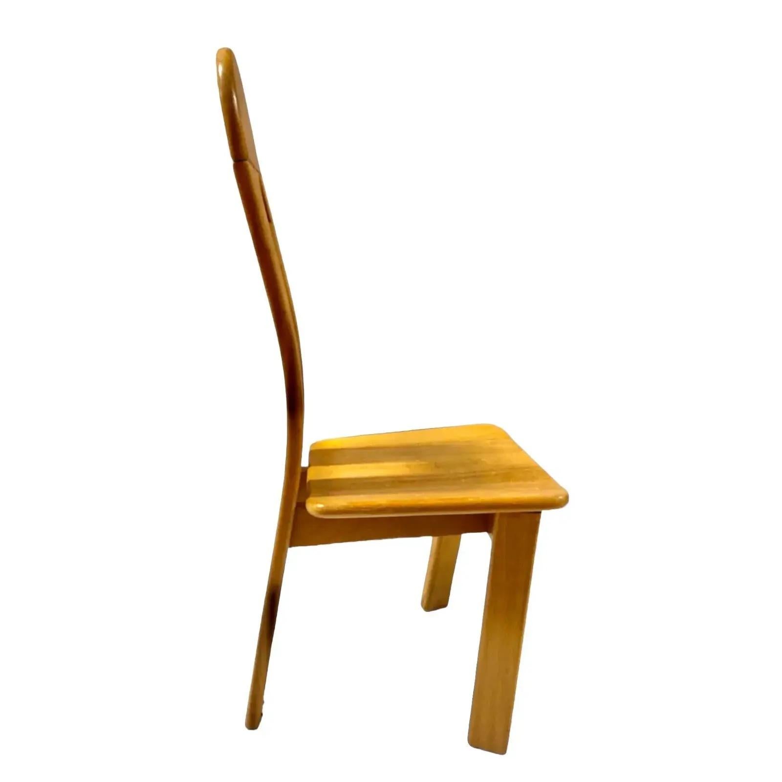 Highly coveted set of 6 Brutalist solid Oak Dining Room Chairs by De Puydt.   De Puydt was a Belgian furniture manufacturer known for producing high-quality, modern designs during the mid-20th century, particularly in the 1960s and 1970s. The