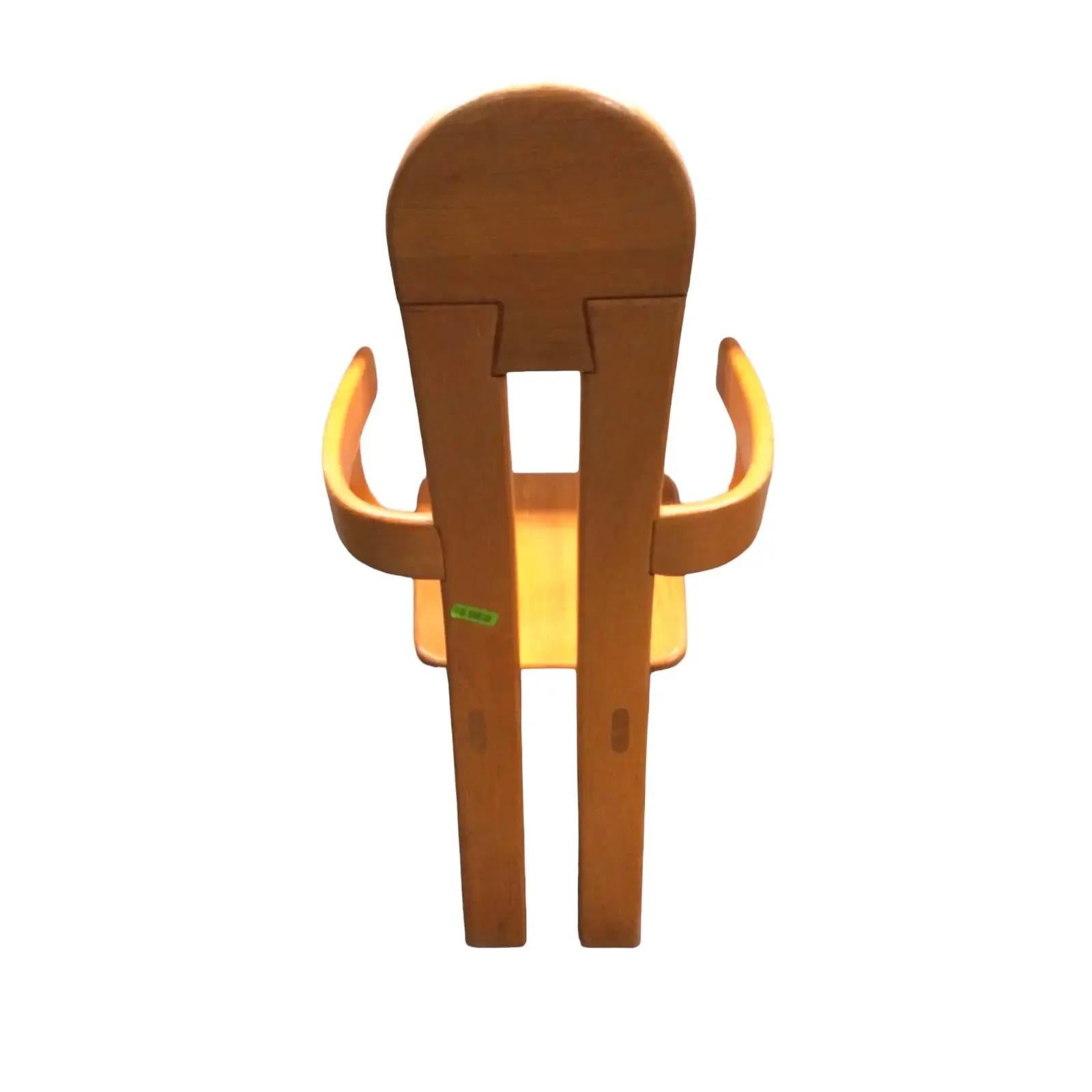 Quercia 1970s De Puydt Brutalist High Back Dining Chairs, Set of 6 in vendita