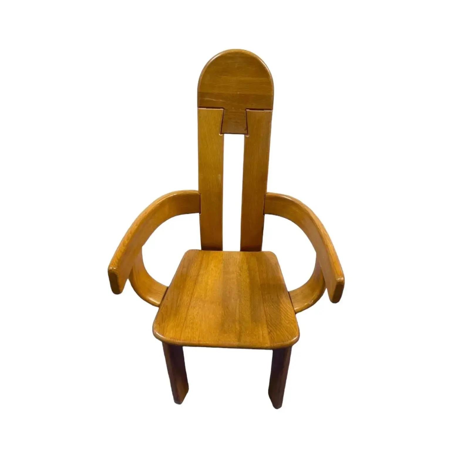 1970s De Puydt Brutalist High Back Dining Chairs, Set of 6 in vendita 2