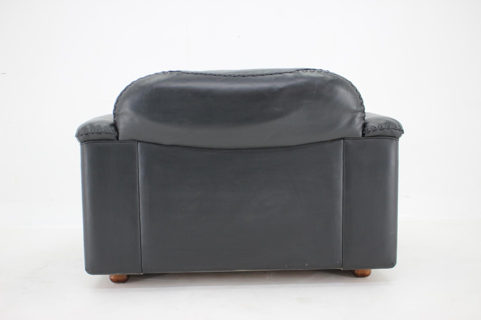1970s  De Sede Adjustable Black Leather Armchair DS-110 James Bond, Switzerland 2