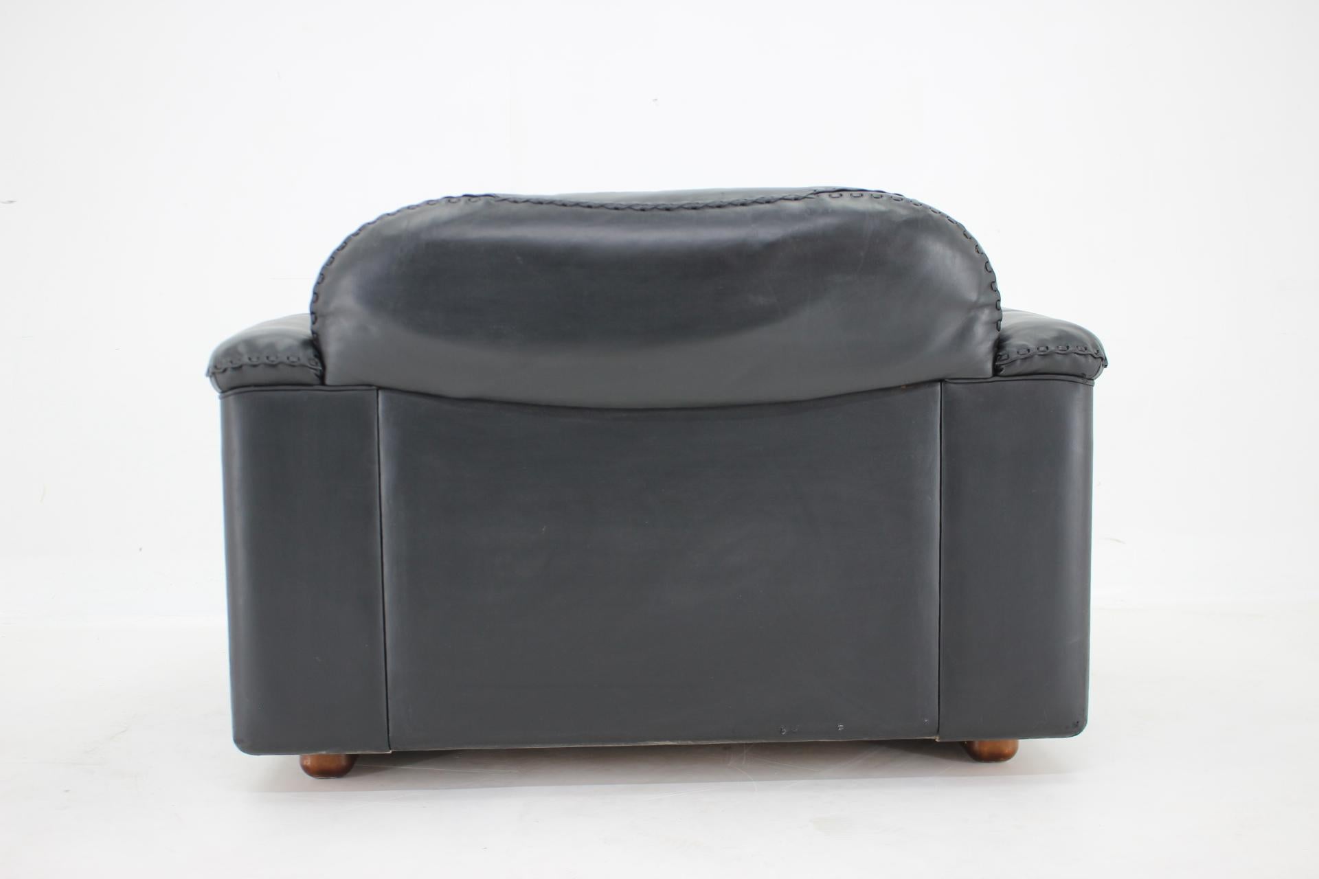 1970s  De Sede Adjustable Black Leather Armchair DS-110 James Bond, Switzerland For Sale 2