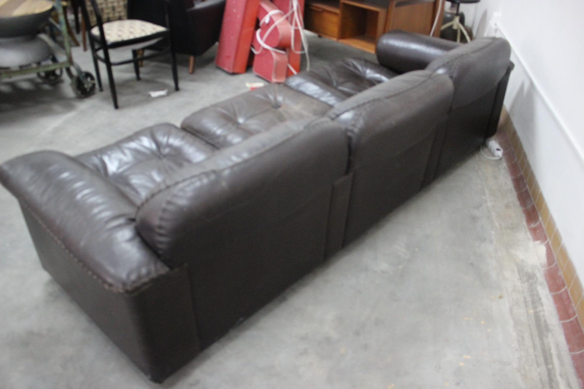 1970s  De Sede Adjustable Brown Leather 3-Seater Sofa  DS-110 James Bond In Good Condition For Sale In Praha, CZ