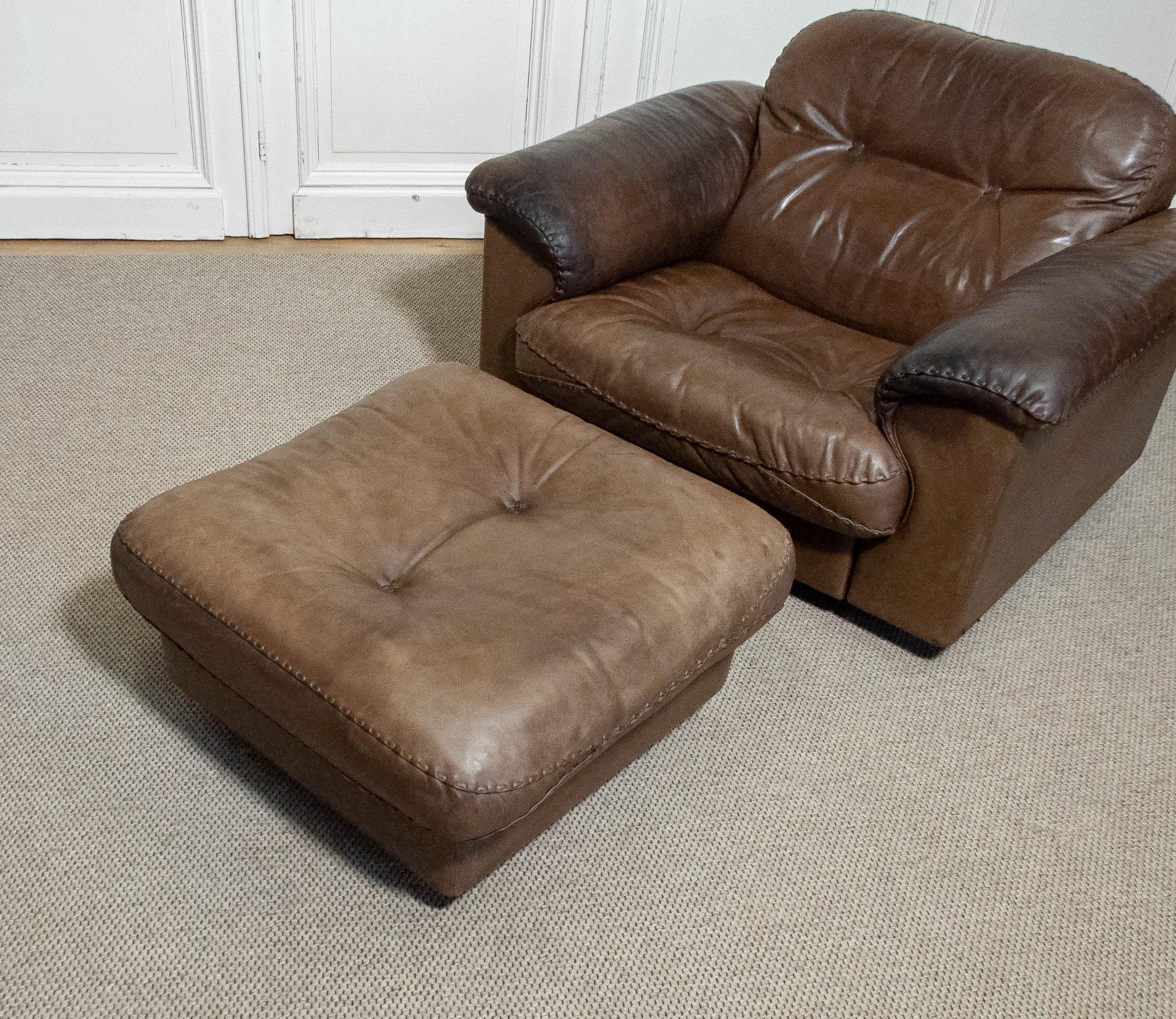 1970s , De Sede DS-101 Lounge Chair and Ottoman, Switzerland 3