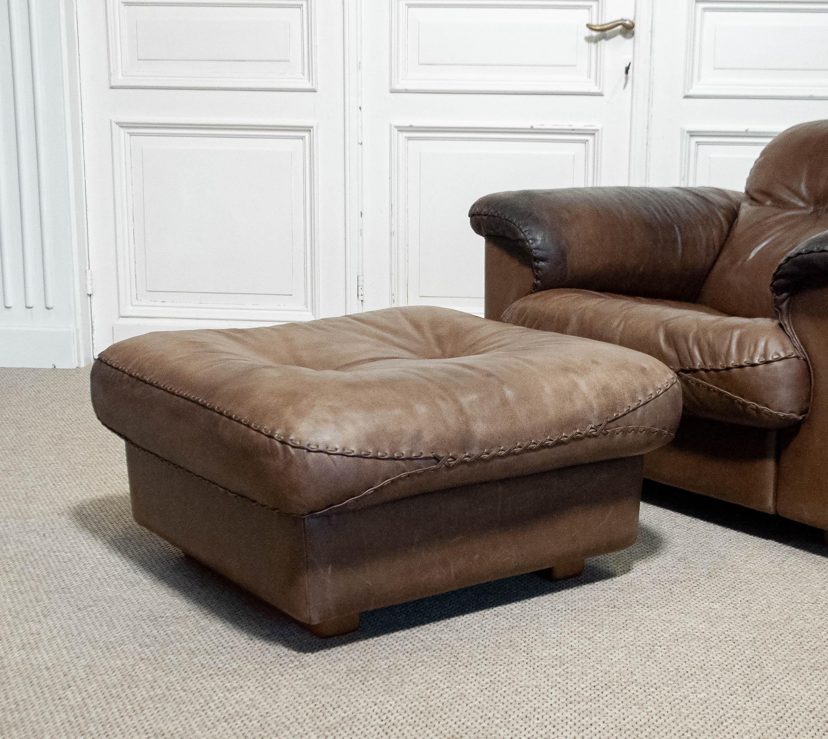 1970s , De Sede DS-101 Lounge Chair and Ottoman, Switzerland 1