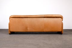 1970er Jahre De Sede Ds-61 in Cognacfarbenes, pflanzlich gefärbtes Leder-Sofa mit 3 Sitzen
