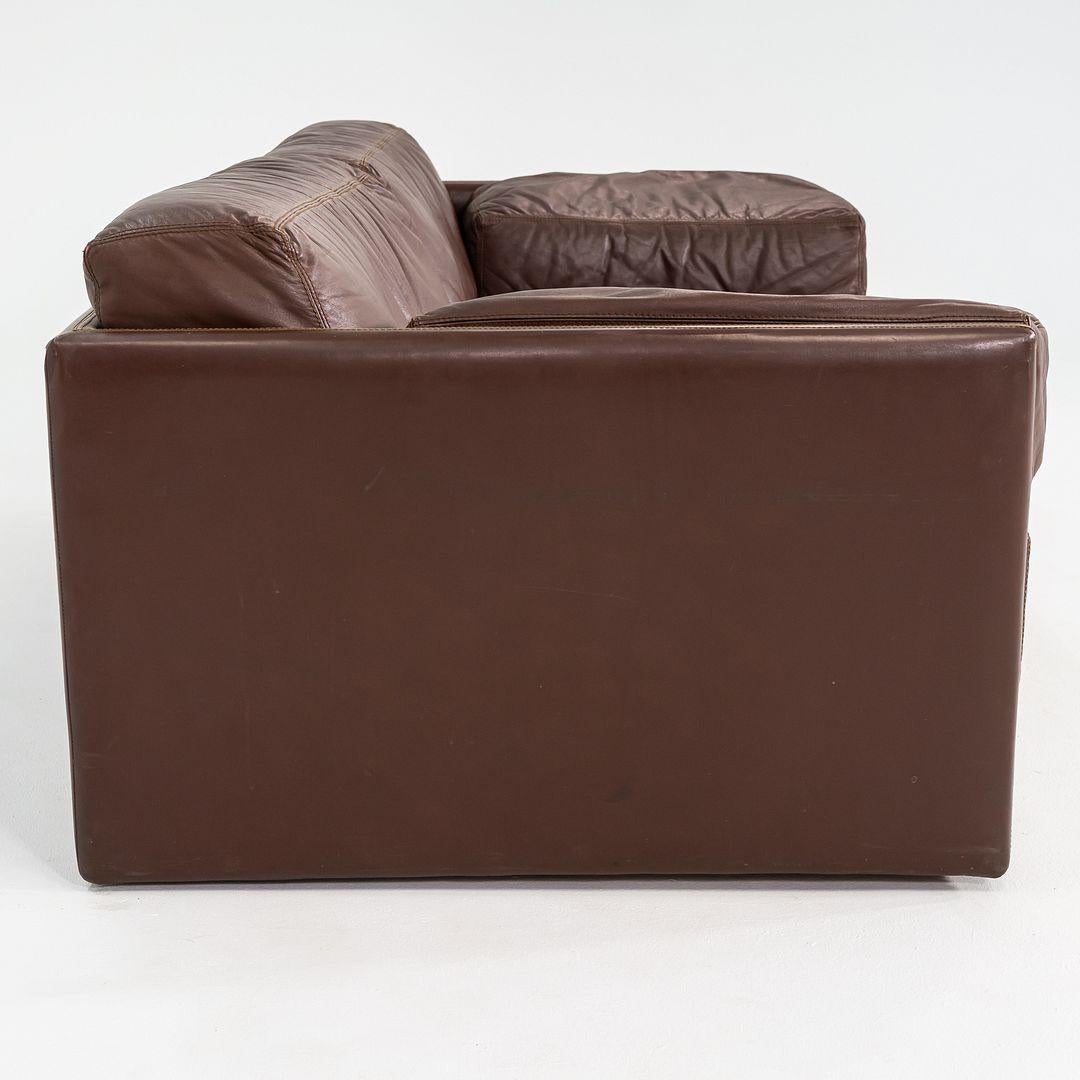 Swiss 1970s de Sede DS-76 Modular Loveseat Sofa in Brown Leather For Sale