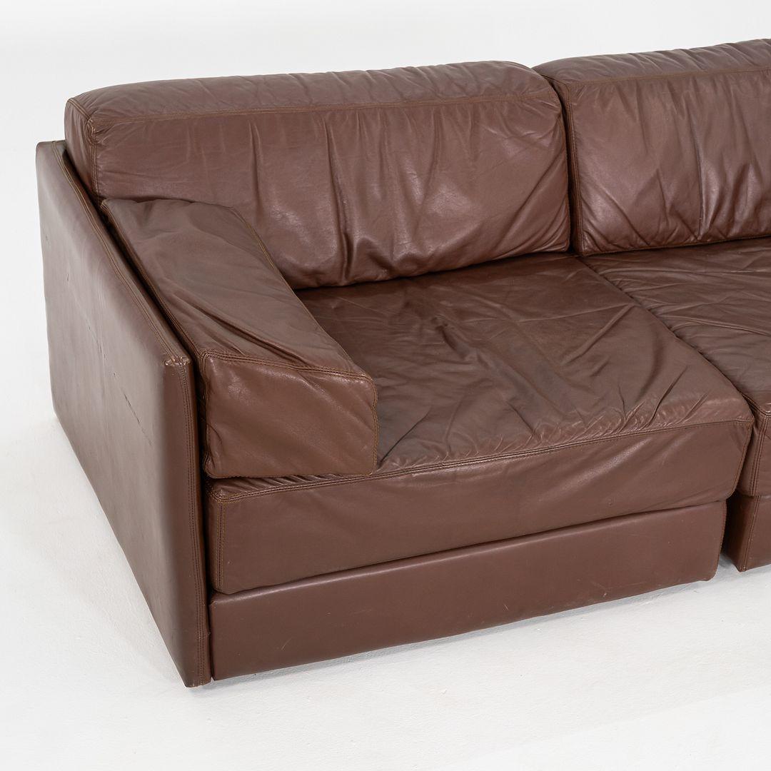 1970s de Sede DS-76 Modular Loveseat Sofa in Brown Leather In Good Condition For Sale In Philadelphia, PA