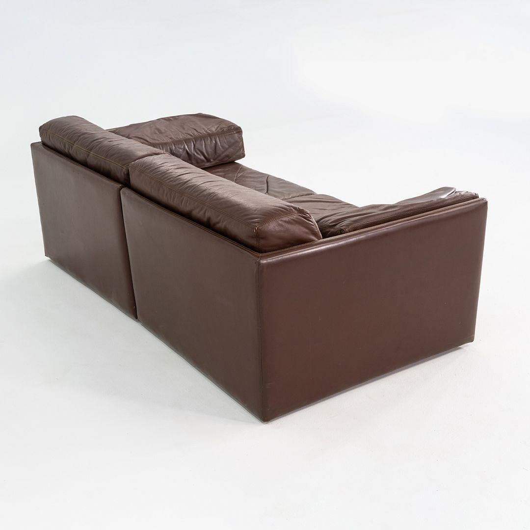 1970s de Sede DS-76 Modular Loveseat Sofa in Brown Leather For Sale 2
