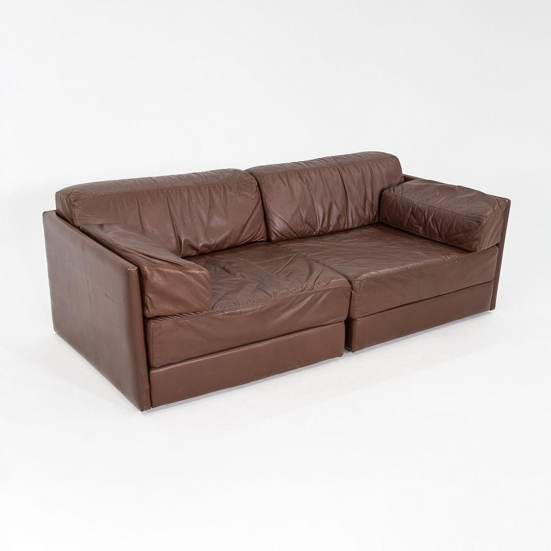 1970s de Sede DS-76 Modular Loveseat Sofa in Brown Leather For Sale 3