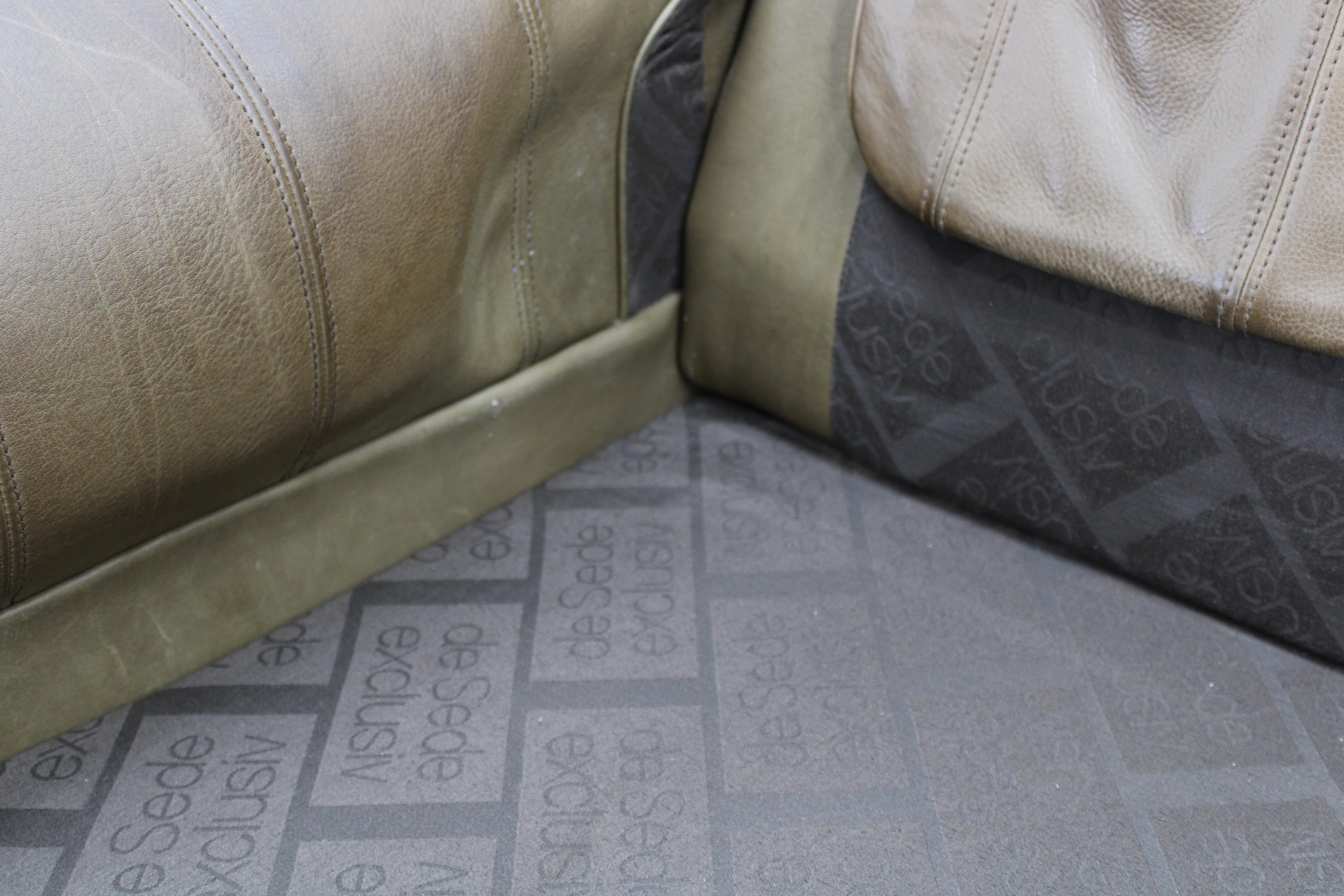 De sede Exklusives Buffalo-Leder-Sofa mit 2-Sitzern, Schweiz, 1970er Jahre im Angebot 8