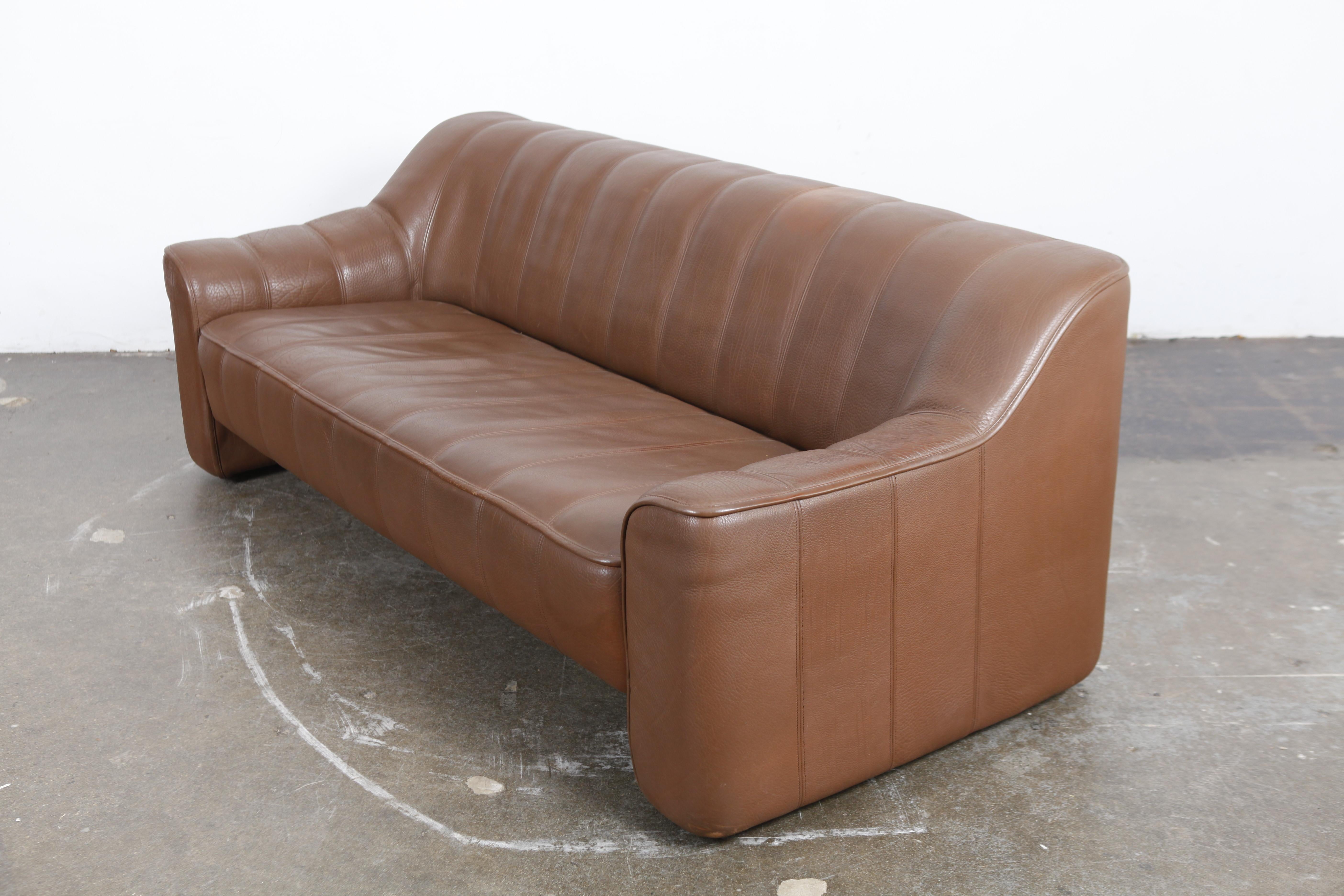 1970s De Sede Leather 3-Seat Sofa 'Model DS 44' from Switzerland For Sale 1
