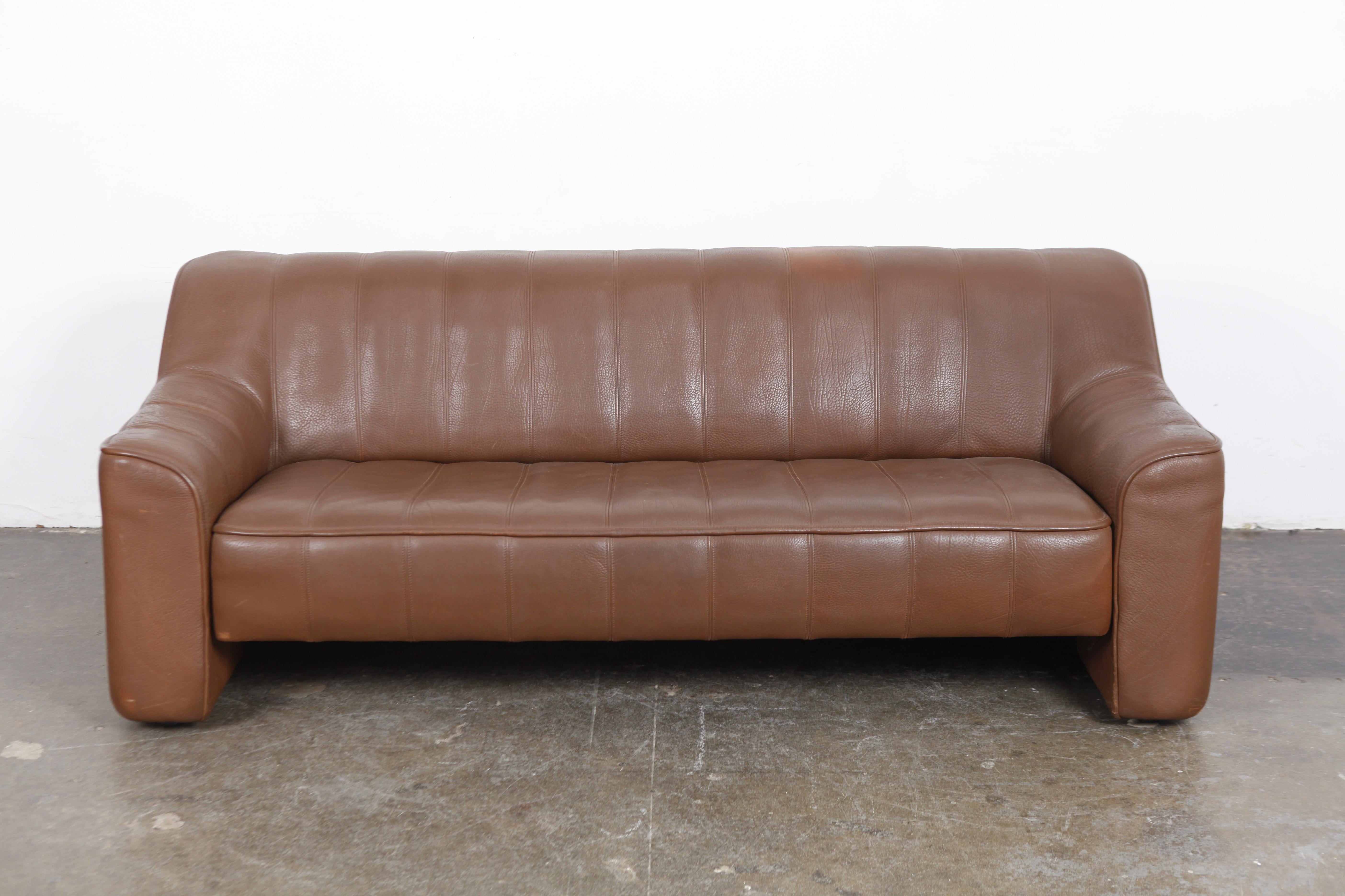 1970s De Sede Leather 3-Seat Sofa 'Model DS 44' from Switzerland For Sale 2