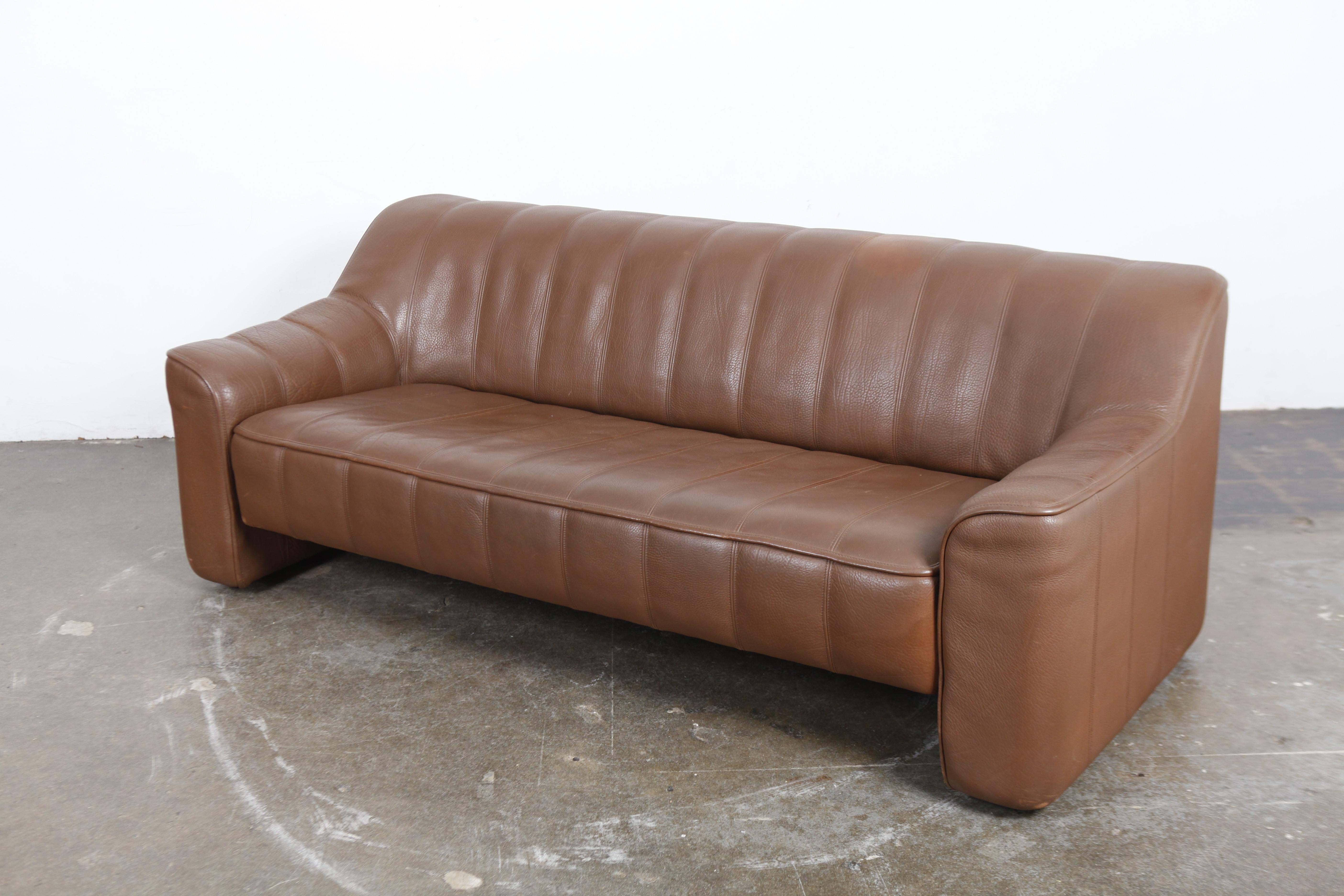 1970s De Sede Leather 3-Seat Sofa 'Model DS 44' from Switzerland For Sale 3