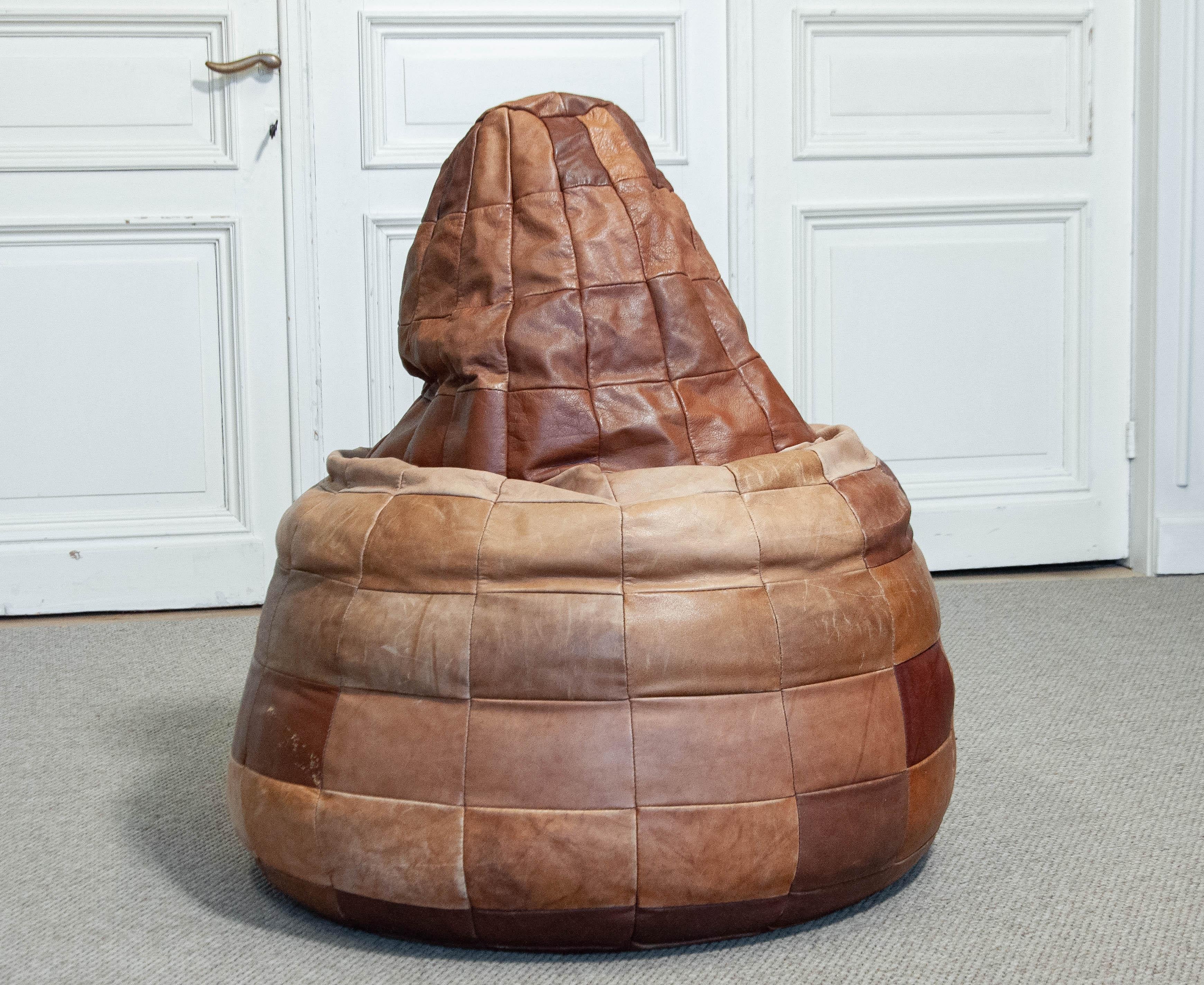 Svizzero Patchwork in pelle de Sede anni '70  Sacco a pelo, Pouf in vendita
