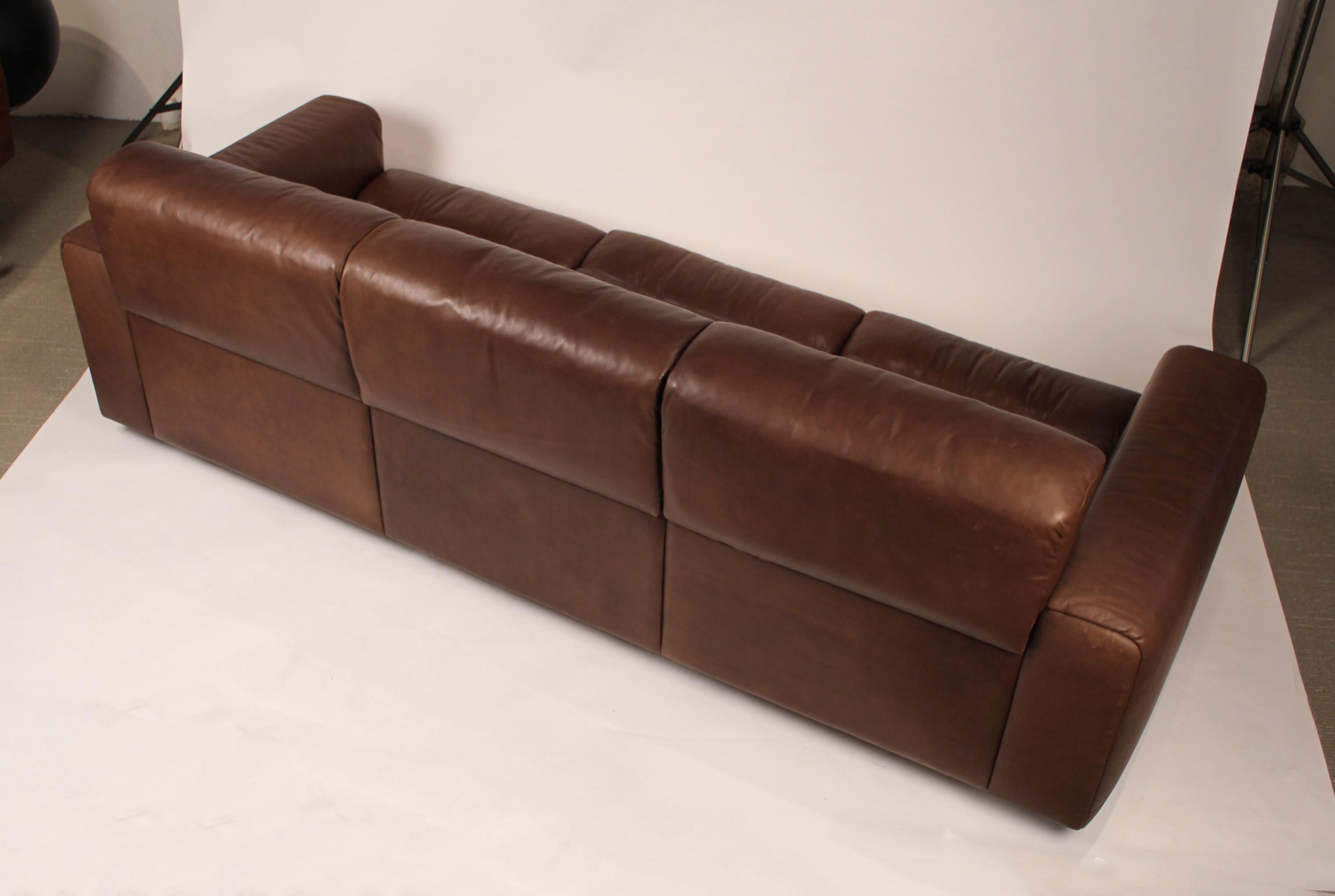 1970s De Sede Reclining Sofa in Buffalo Hide Leather In Good Condition In Dallas, TX
