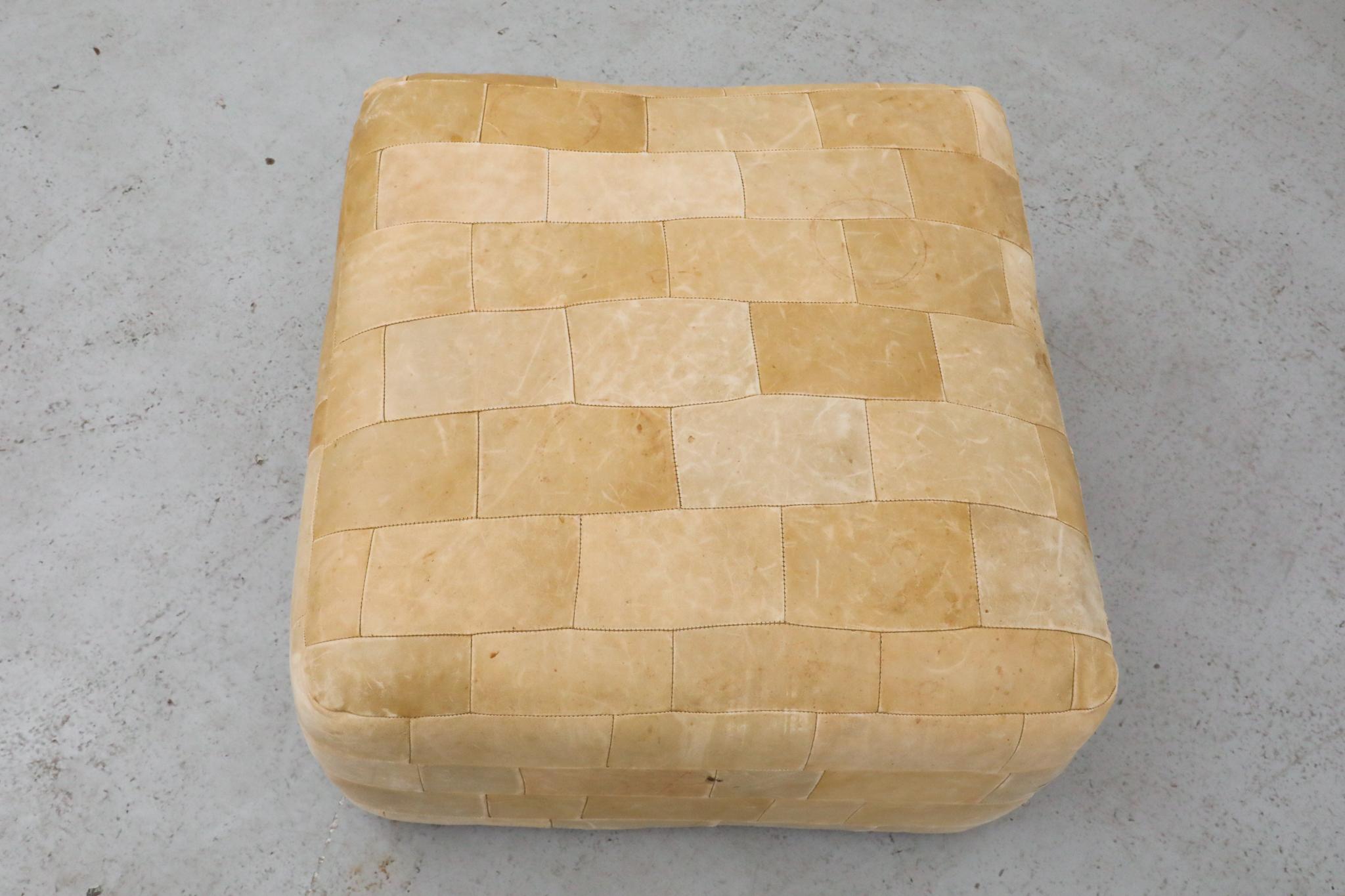 Ottomana patchwork in pelle naturale in stile de Sede degli anni '70, olandese in vendita 3