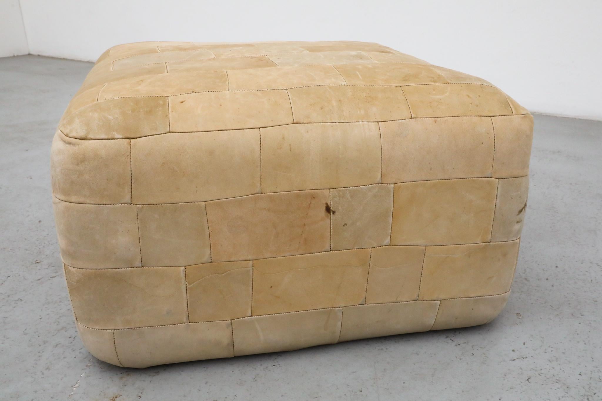 Ottomana patchwork in pelle naturale in stile de Sede degli anni '70, olandese in vendita 6