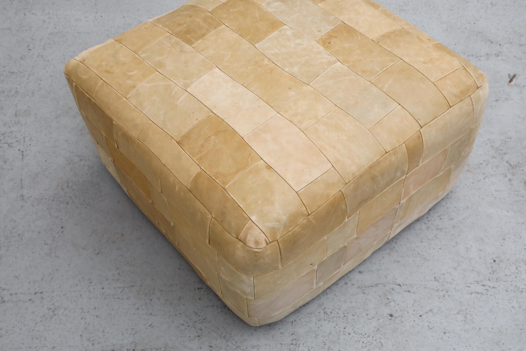 Ottomana patchwork in pelle naturale in stile de Sede degli anni '70, olandese in vendita 7