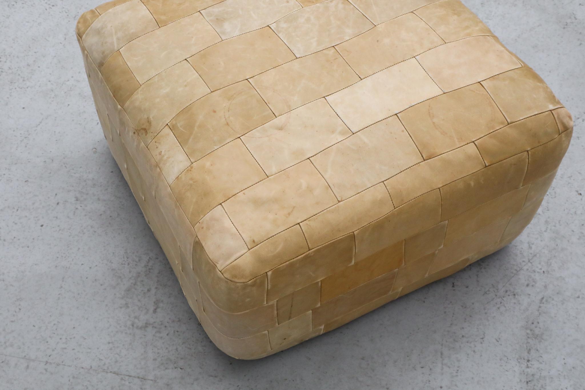 Ottomana patchwork in pelle naturale in stile de Sede degli anni '70, olandese in vendita 8