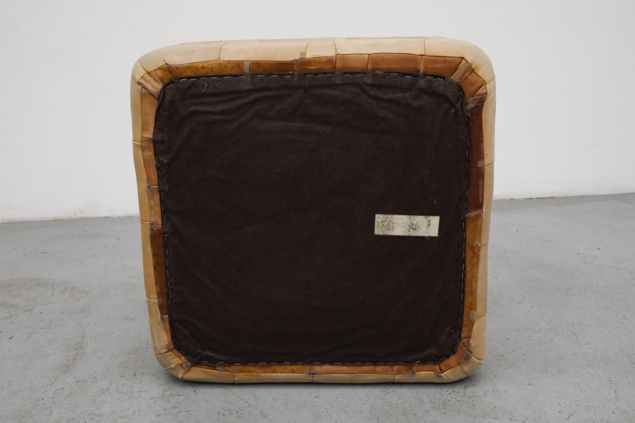 Ottomana patchwork in pelle naturale in stile de Sede degli anni '70, olandese in vendita 10
