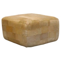 Ottomana patchwork in pelle naturale in stile de Sede degli anni '70, olandese