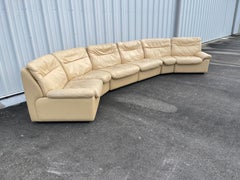 1970s De Sede Switzerland Modular Leather Sofa Sectional Couch DS 63