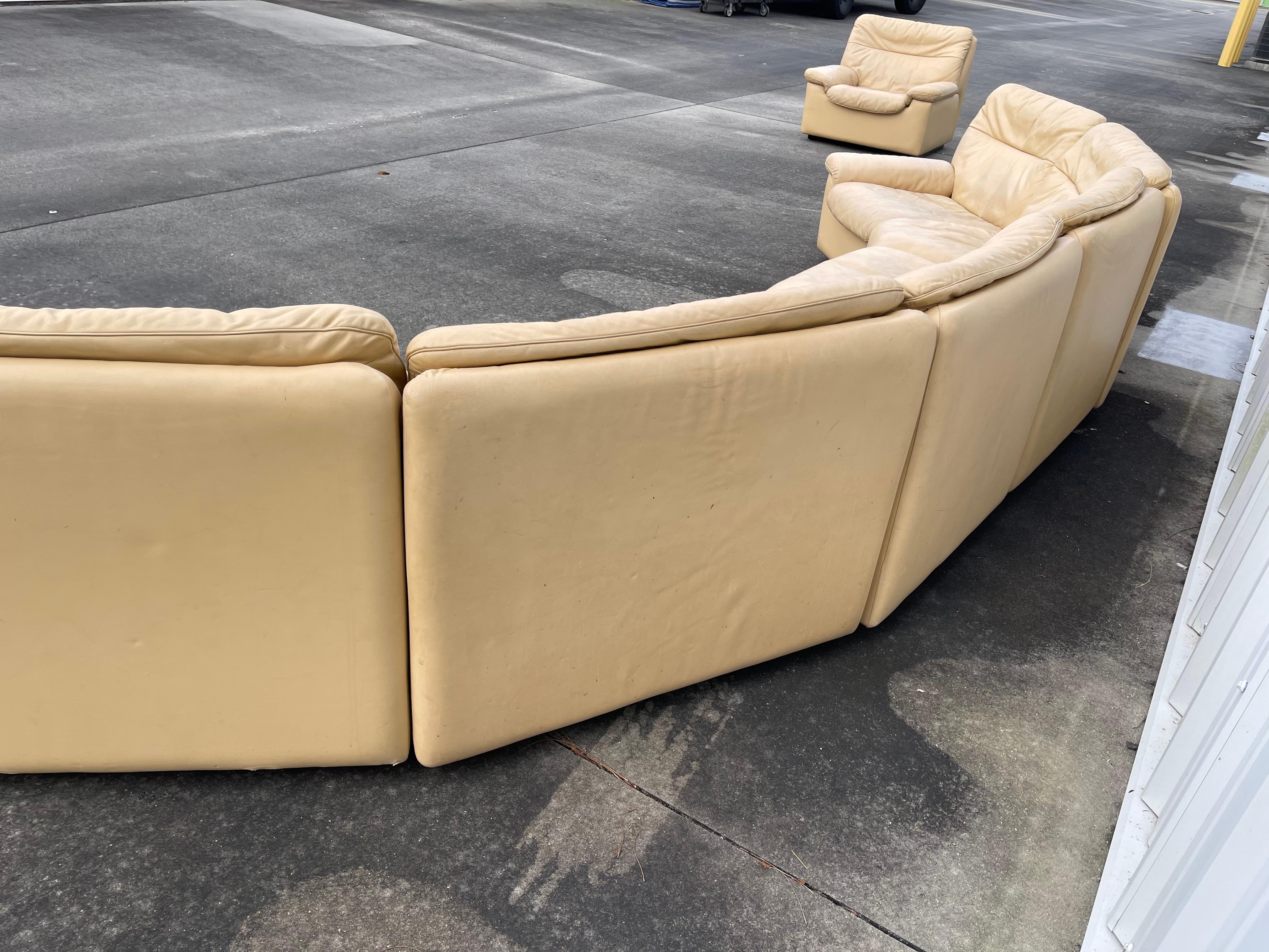 20th Century 1970s De Sede Switzerland Modular Leather Sofa Sectional Couch DS 63 For Sale