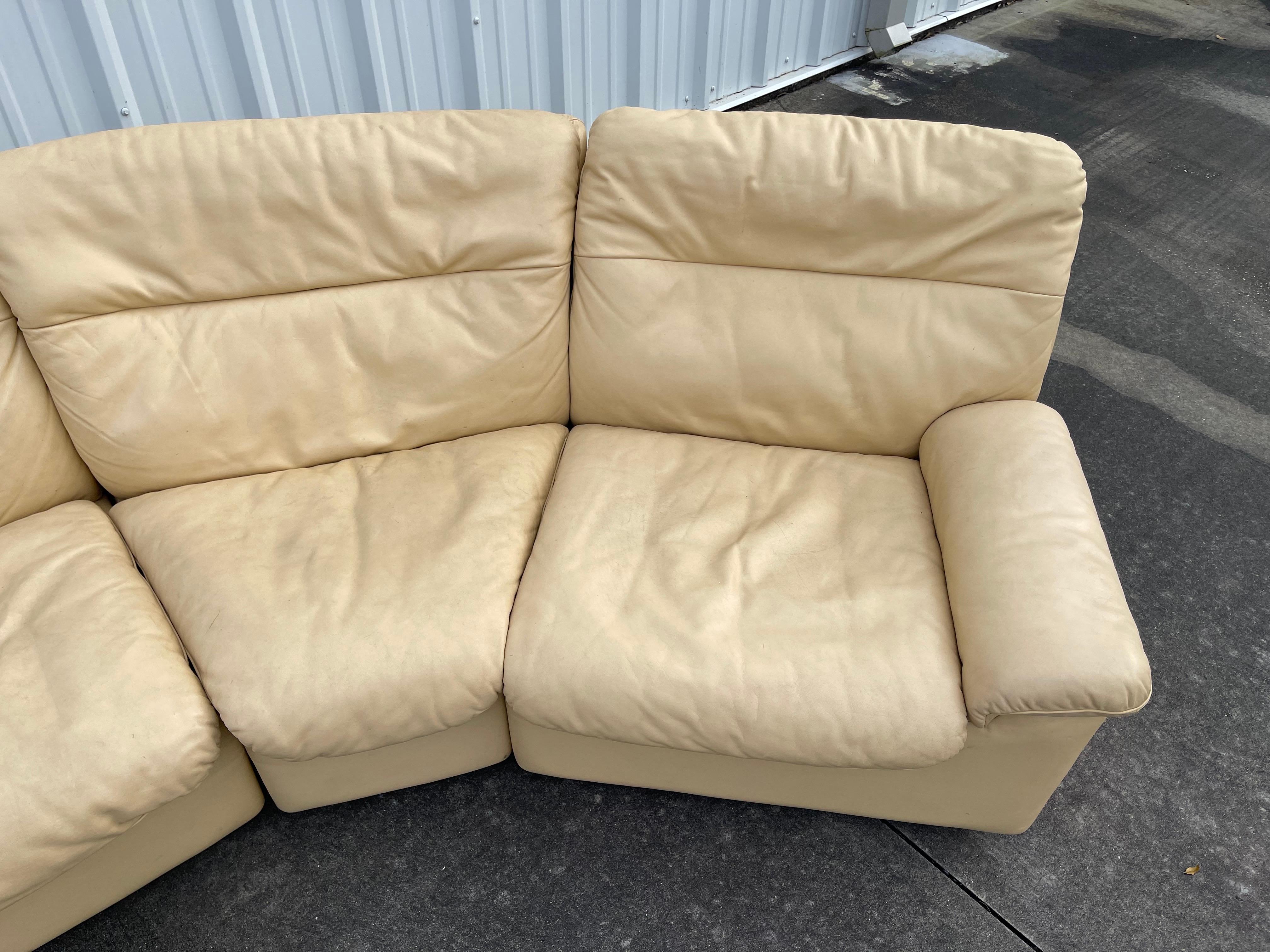 1970s De Sede Switzerland Modular Leather Sofa Sectional Couch DS 63 For Sale 1