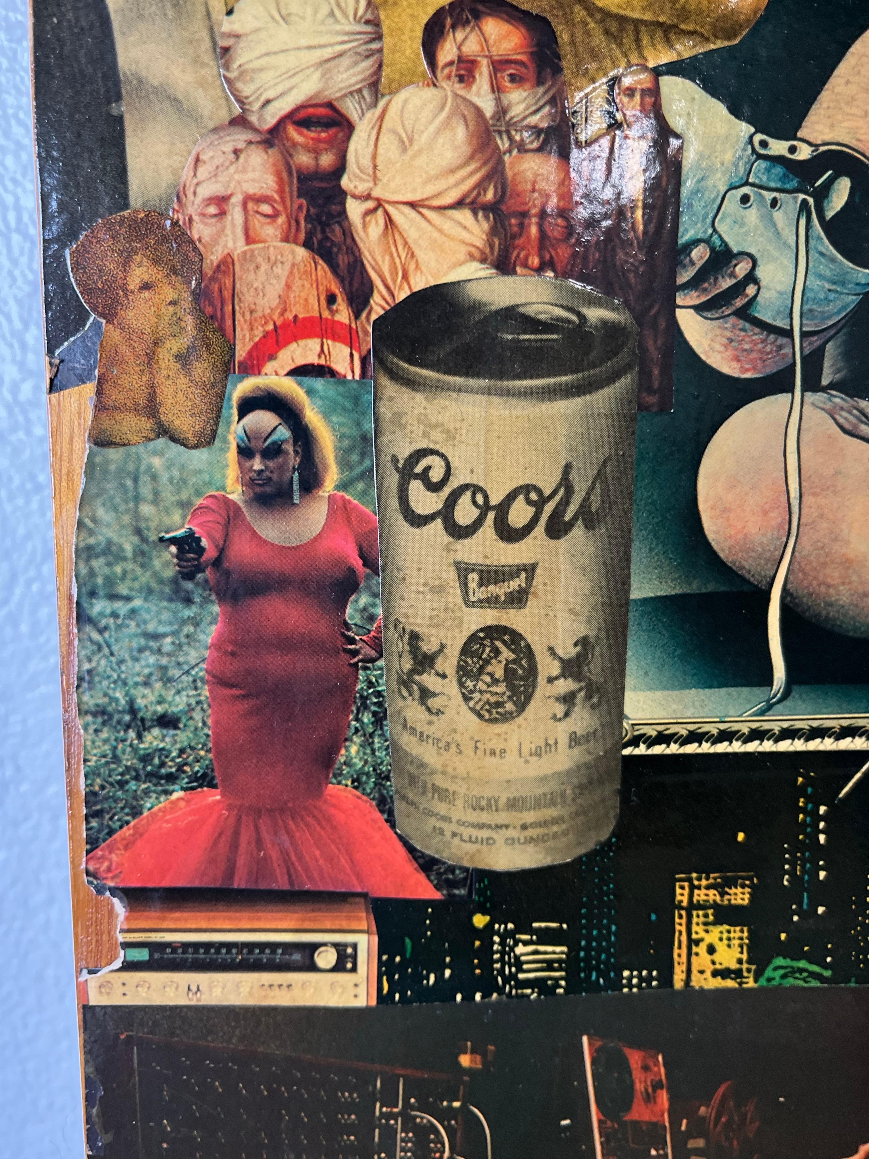 Americano Porte dell'armadio Decopage Pop Art degli anni '70 in vendita