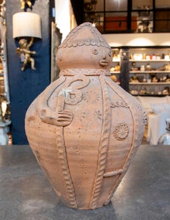 1970s Decorative Clay Jug in the Shape of a Traditional Man