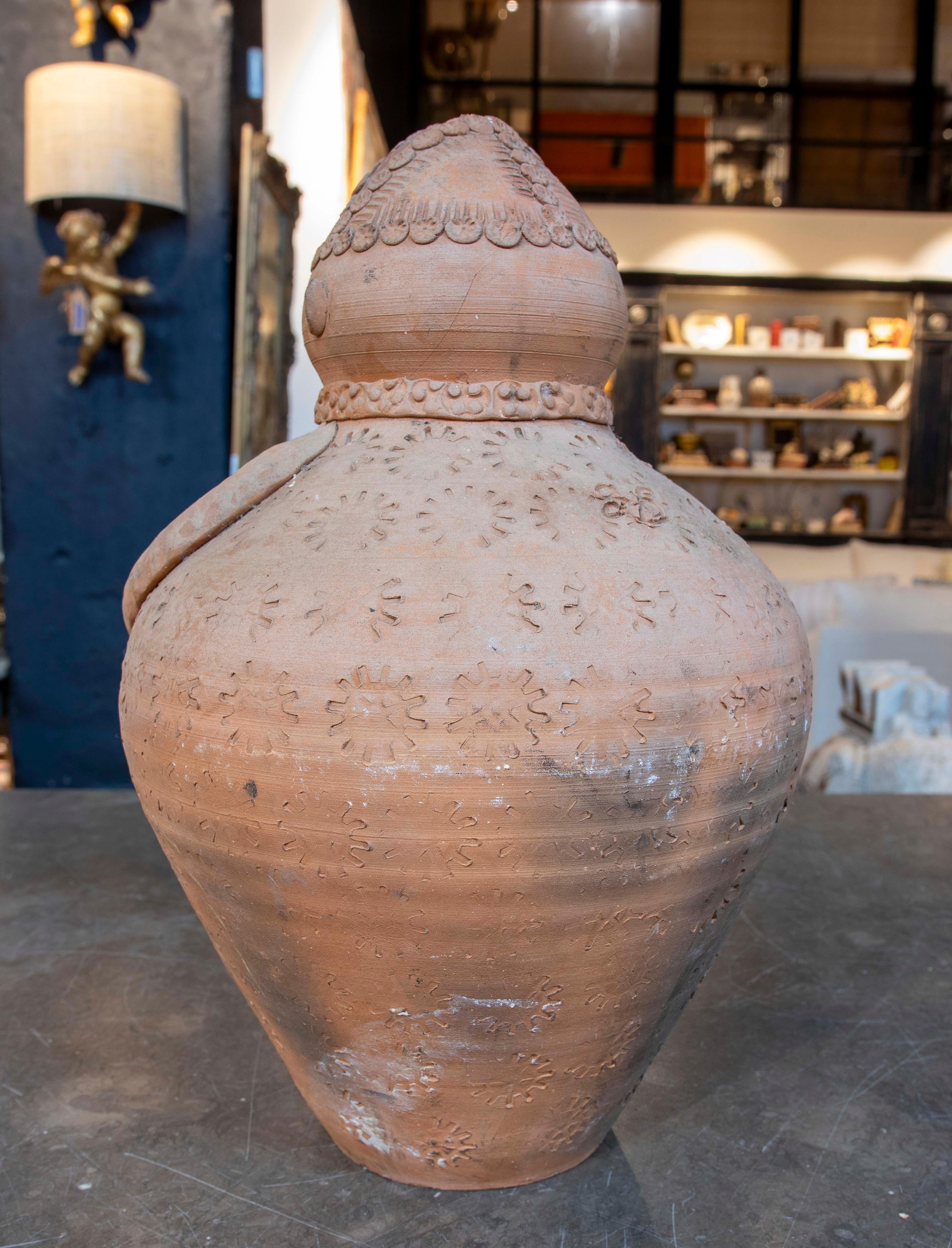 1970s Decorative Clay Jug in the Shape of a Traditional Man In Good Condition For Sale In Marbella, ES