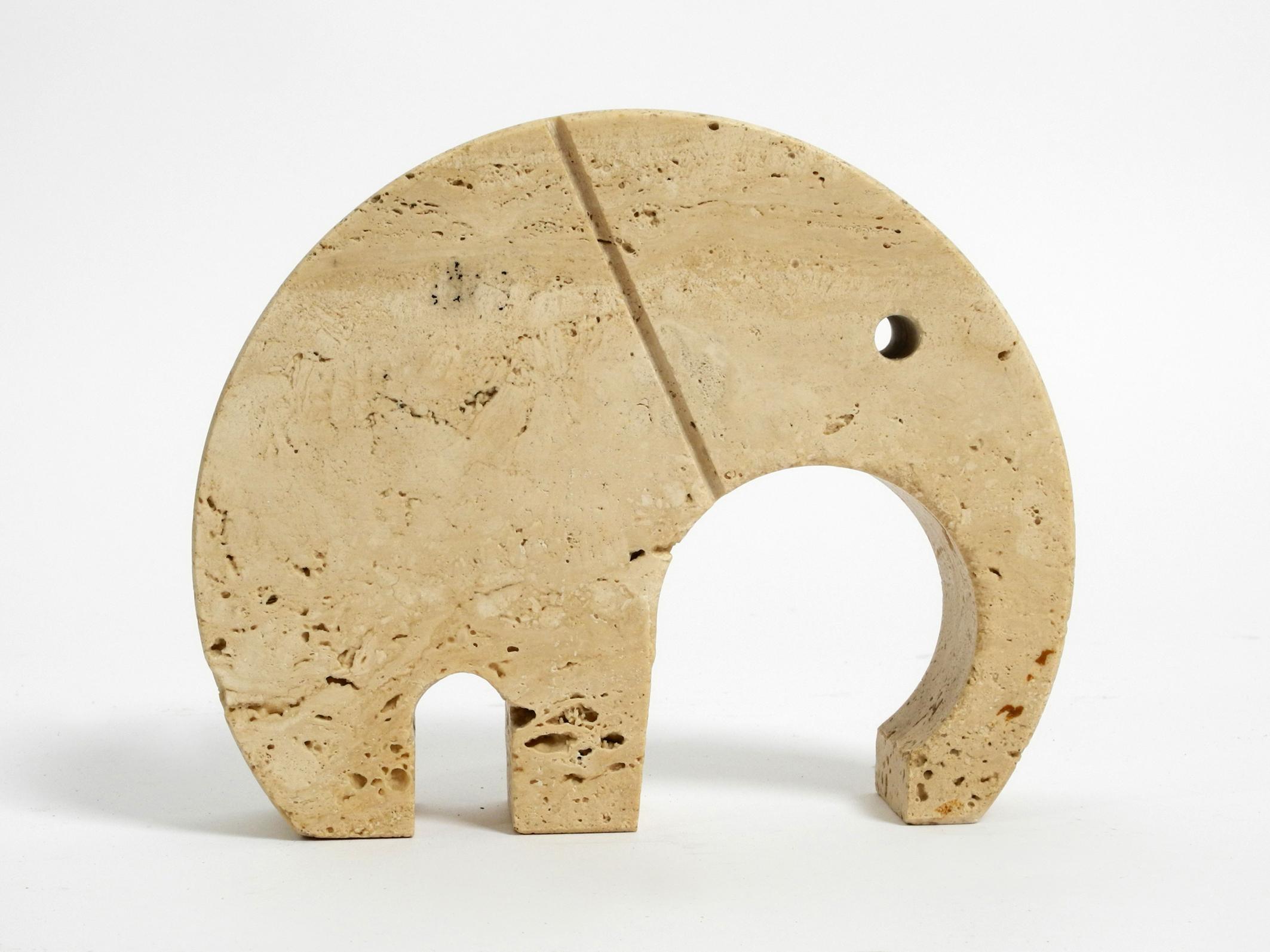 Mid-Century Modern 1970s Decorative Large Travertine Elephant Sculpture by Fratelli Mannelli