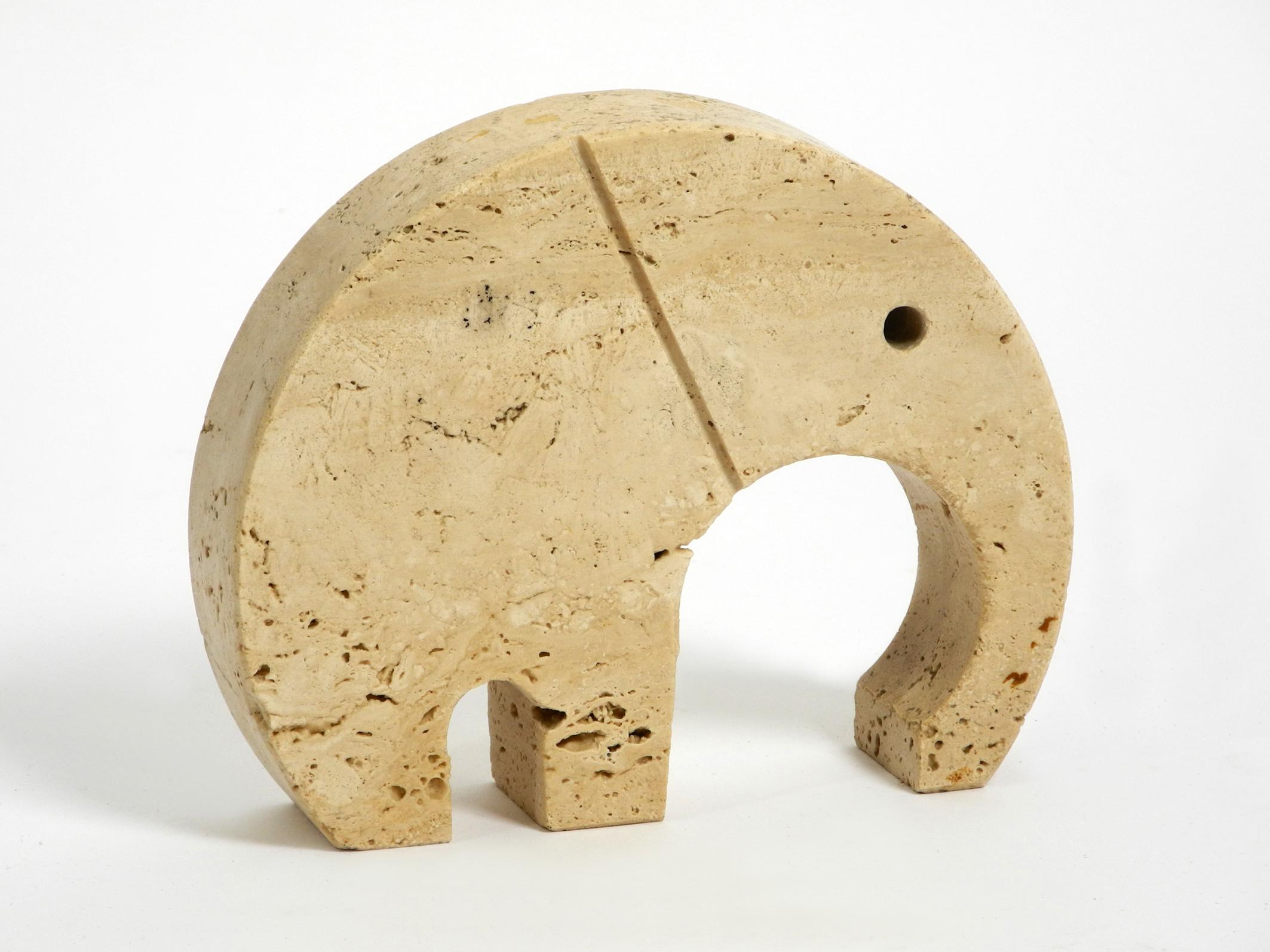 Late 20th Century 1970s Decorative Large Travertine Elephant Sculpture by Fratelli Mannelli