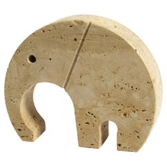 1970s Decorative Large Travertine Elephant Sculpture by Fratelli Mannelli